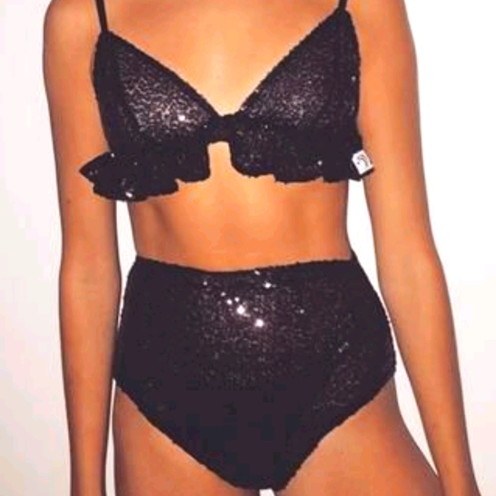 Black High Waisted Sequin Bloomers